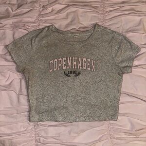 Garage Heather Gray Graphic Crop Top
